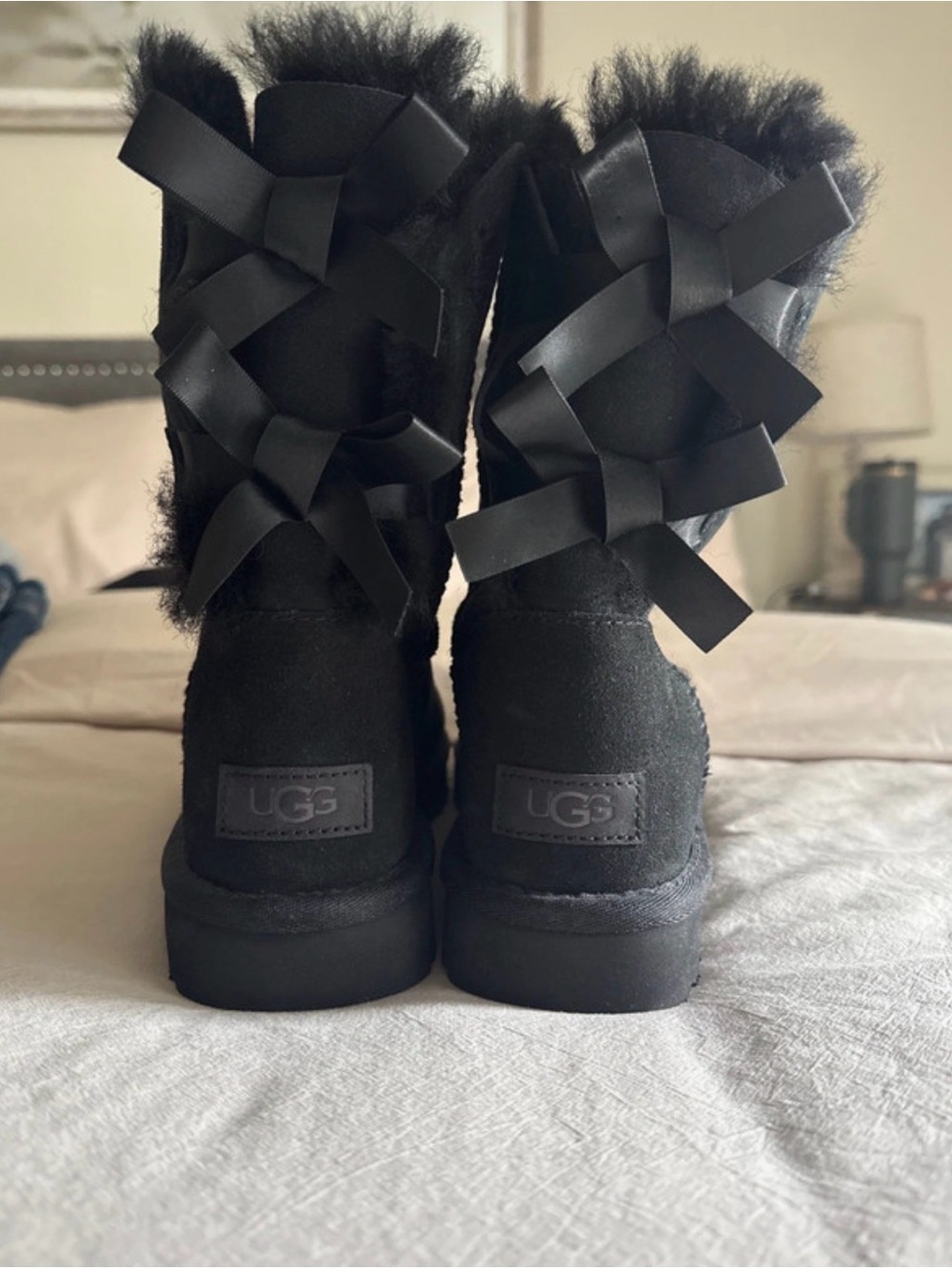 UGG Black Bow-Back Boots